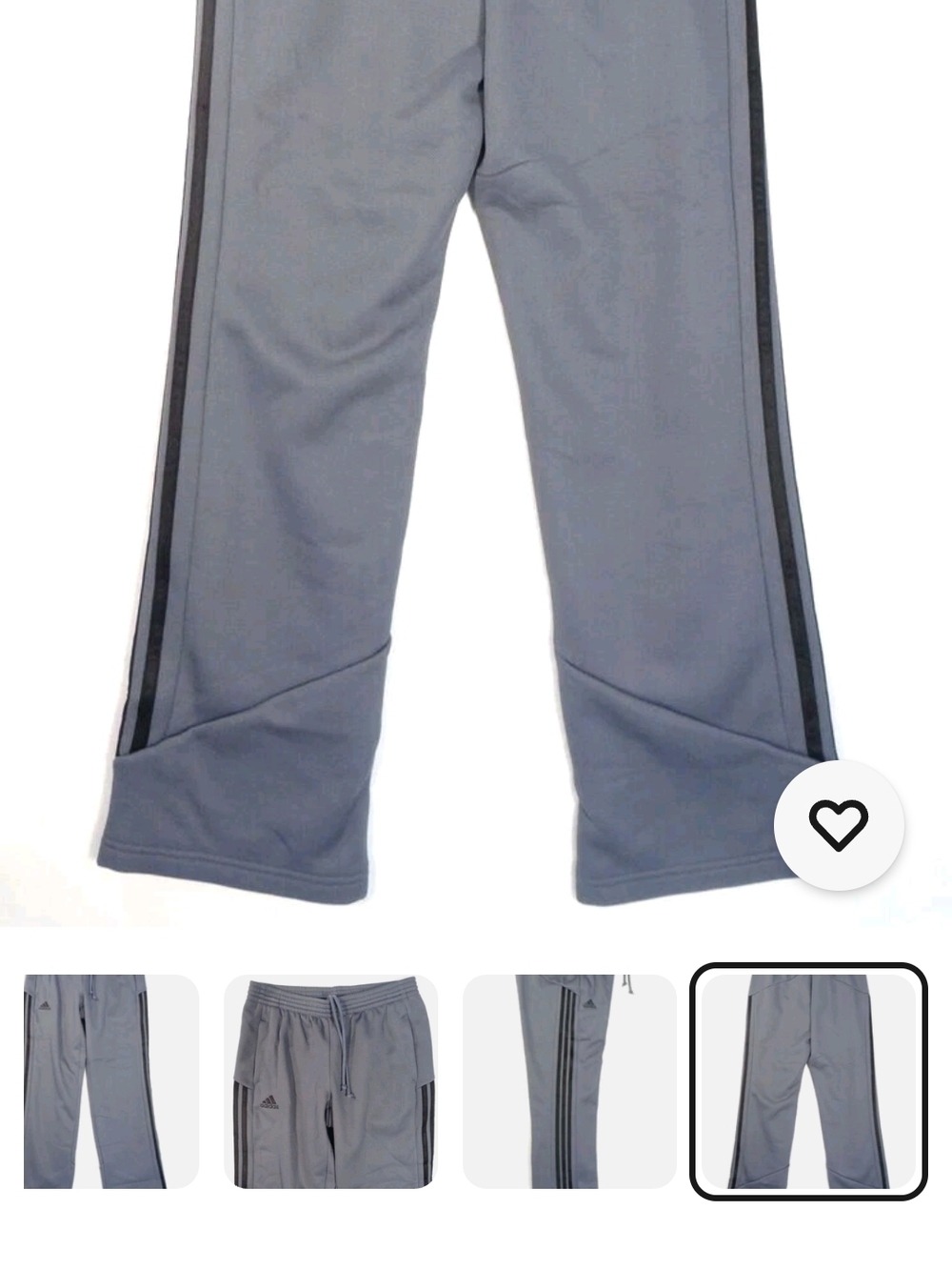 adidas Gray Track Pants with Black Side Stripes